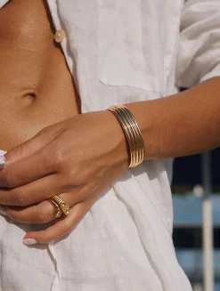 Ridged Positano Cuff Bracelet