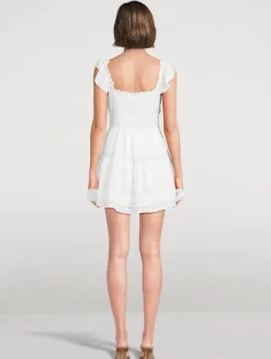 Rietta Lace-Trimmed Cotton Mini Dress