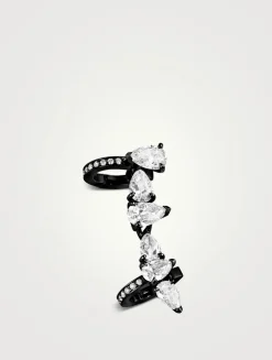 Right Serti Sur Vide Black Gold Earcuff With Diamonds