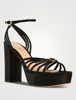 Rita Satin Platform Sandals