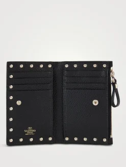 Rockstud Leather Bifold Wallet