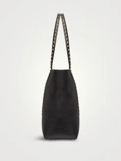 Rockstud Leather Tote Bag