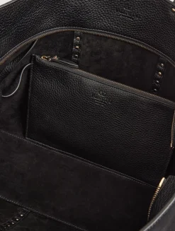 Rockstud Leather Tote Bag