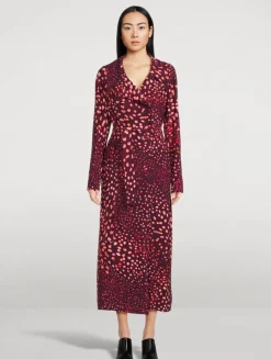 Rolana Trench Coat In Abstract Spots Print