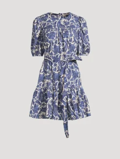 Rosalie Belted Mini Dress In Floral Print