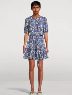Rosalie Belted Mini Dress In Floral Print