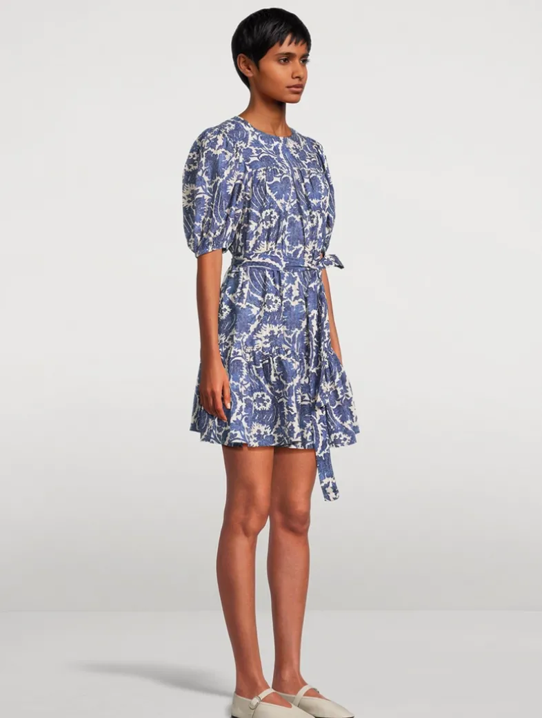 Rosalie Belted Mini Dress In Floral Print