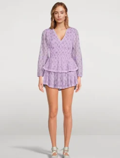 Rosamina Cotton Mini Dress In Floral Print