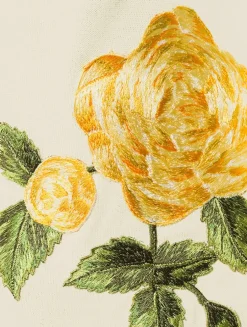 Rose-Embroidered Wool Cardigan