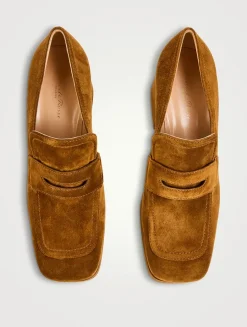 Rouen Suede Platform Penny Loafers