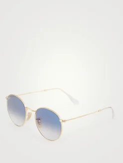 Round Flat Lens Sunglasses