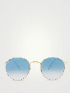 Round Flat Lens Sunglasses