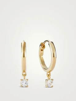 Round Topaz Hoop Earrings