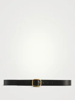 Rounded Soft Buckle Leather Belt