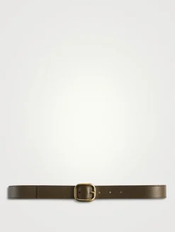 Rounded Soft Buckle Leather Belt