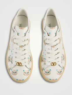 Royco Leather Sneakers In Le Chat De La Maison Print