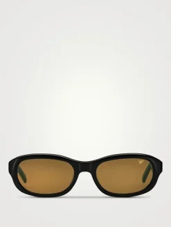 Ruby Glossy Rectangular Sunglasses
