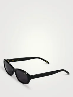 Ruby Glossy Rectangular Sunglasses