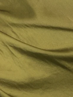 Ruched Crushed Satin Midi Skirt