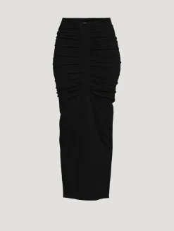 Ruched Jersey Maxi Skirt
