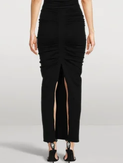 Ruched Jersey Maxi Skirt