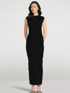 Ruched Jersey Maxi Skirt