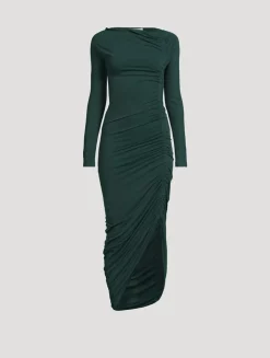 Ruched Jersey Midi Dress