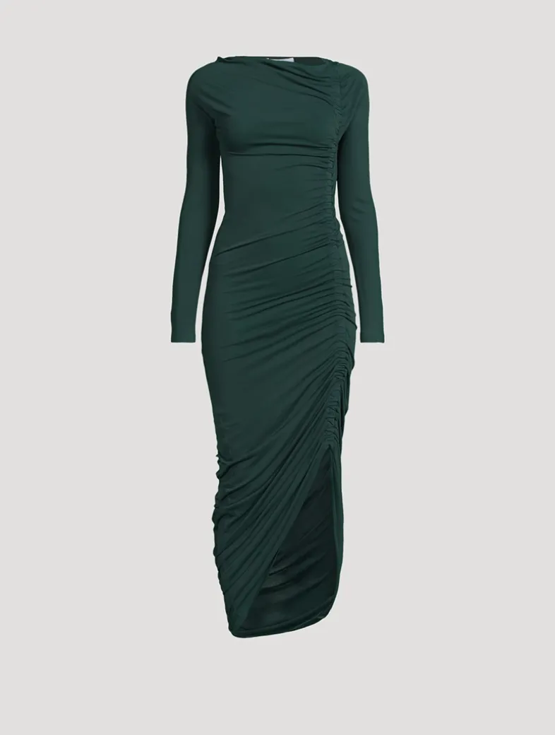 Ruched Jersey Midi Dress