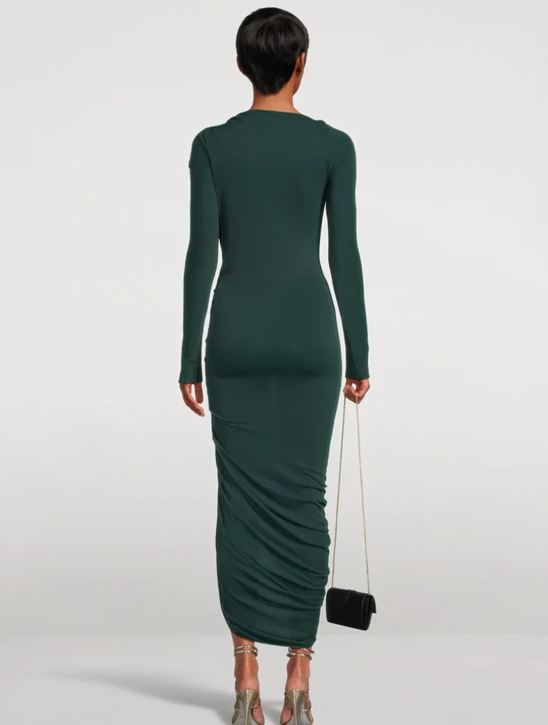 Ruched Jersey Midi Dress