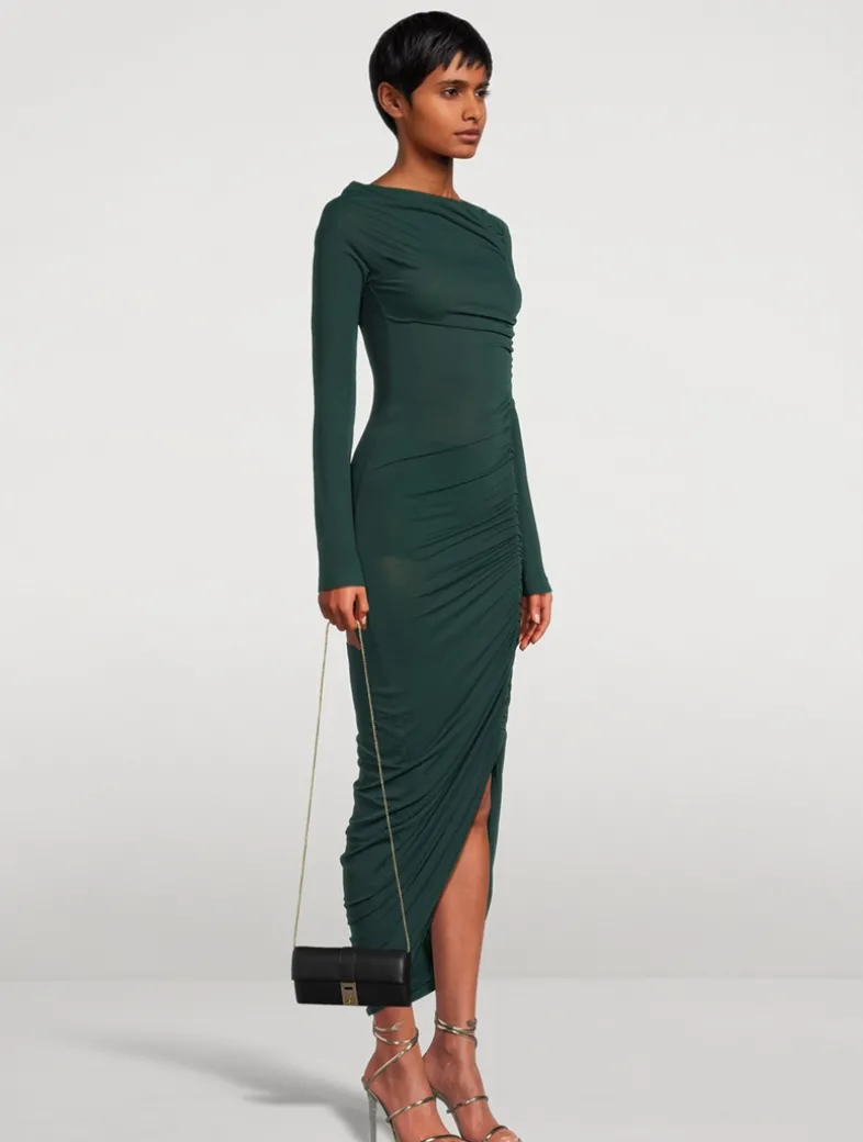 Ruched Jersey Midi Dress