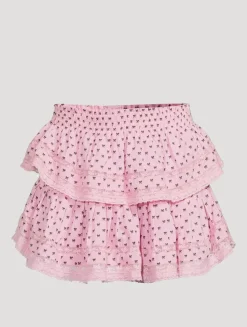 Ruffle Mini Skirt In Bow Print