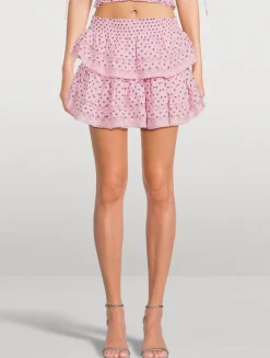 Ruffle Mini Skirt In Bow Print