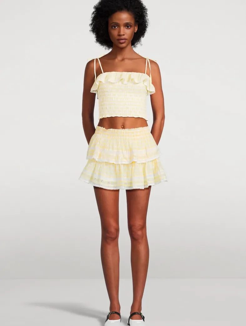 Ruffle Mini Skirt In Gingham Print