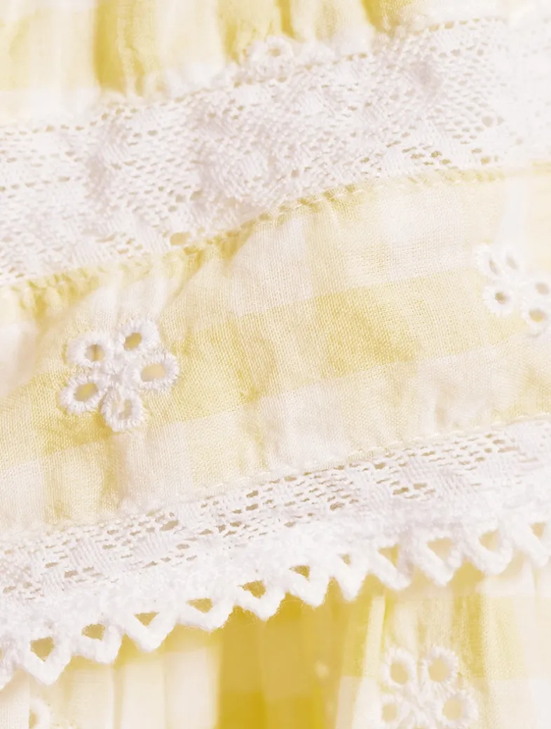 Ruffle Mini Skirt In Gingham Print