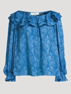 Ruffled Jacquard Shirt