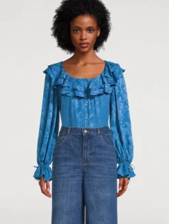 Ruffled Jacquard Shirt