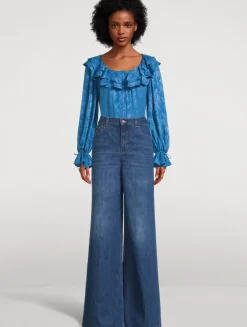 Ruffled Jacquard Shirt