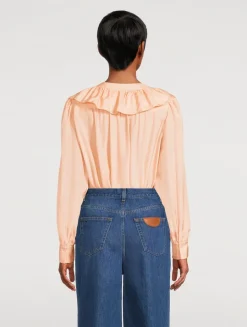 Ruffled Silk Blouse