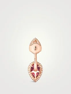 S And XS Motif Serpent Bohème Stud Earring With Garnet And Diamonds