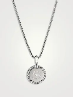 S Initial Charm In Sterling Silver With Pavé Diamonds