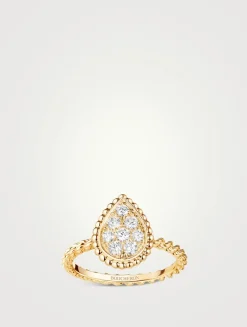 S Motif Serpent Bohème 18K Gold Ring With Diamonds