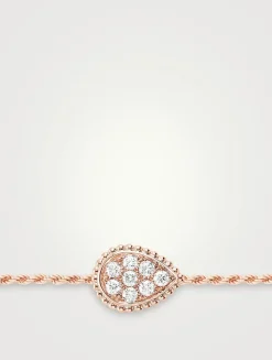S Motif Serpent Bohème 18K Rose Gold Chain Bracelet With Diamonds