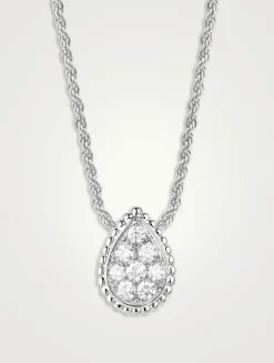 S Motif Serpent Bohème 18K White Gold Pendant Necklace With Diamonds