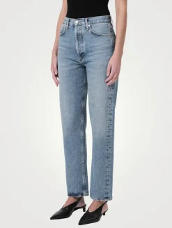 90s Pinch Waist Straight Jeans