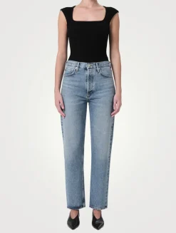 90s Pinch Waist Straight Jeans