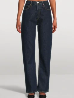 90s Pinch Waist Straight Jeans