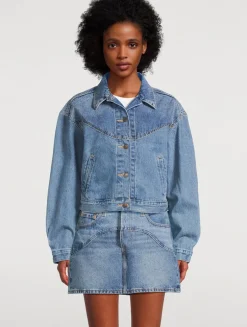 90s Western Shrunken Denim Trucker Jacket
