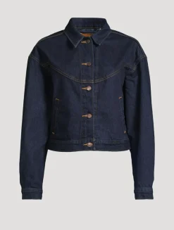 90s Western Shrunken Denim Trucker Jacket