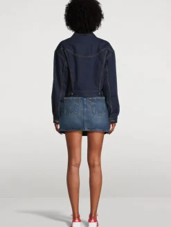 90s Western Shrunken Denim Trucker Jacket