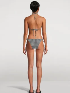 Sabrina Triangle Bikini Set In Gingham Print